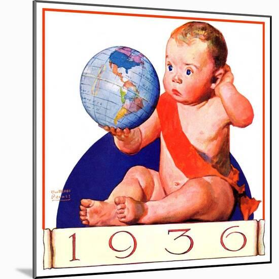 "Baby New Year 1936,"January 1, 1936-William Meade Prince-Mounted Giclee Print