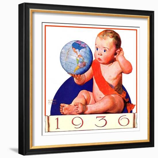 "Baby New Year 1936,"January 1, 1936-William Meade Prince-Framed Giclee Print