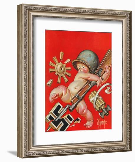 "Baby New Year at War," January 2, 1943-Joseph Christian Leyendecker-Framed Giclee Print