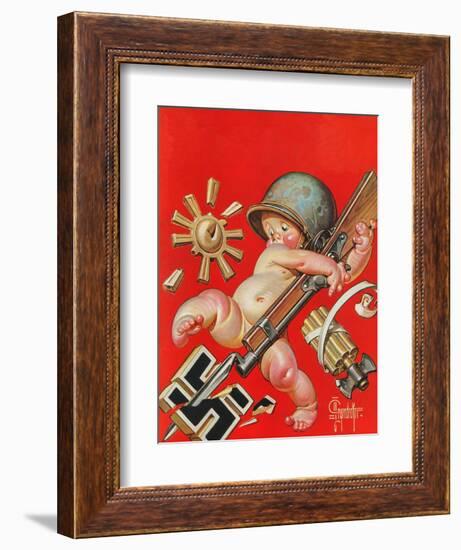 "Baby New Year at War," January 2, 1943-Joseph Christian Leyendecker-Framed Giclee Print