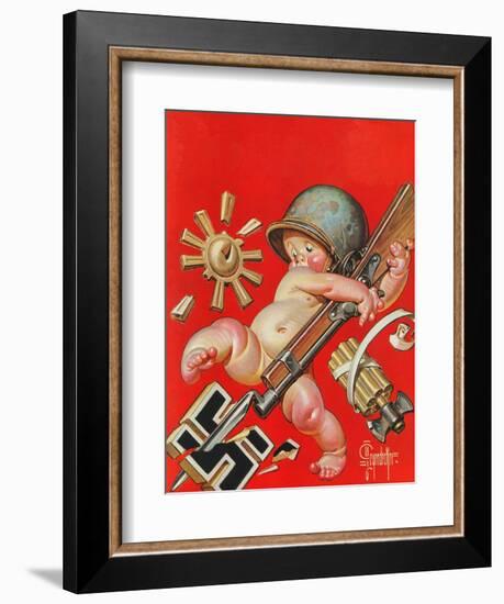 "Baby New Year at War," January 2, 1943-Joseph Christian Leyendecker-Framed Giclee Print