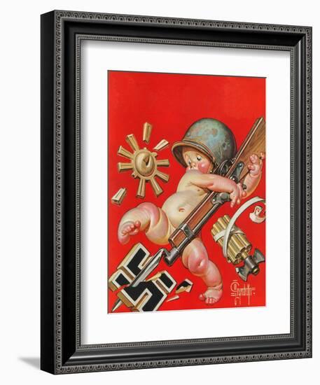 "Baby New Year at War," January 2, 1943-Joseph Christian Leyendecker-Framed Giclee Print