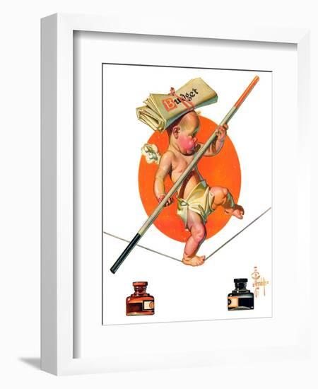 "Baby New Year Balances the Budget,"January 5, 1935-Joseph Christian Leyendecker-Framed Giclee Print