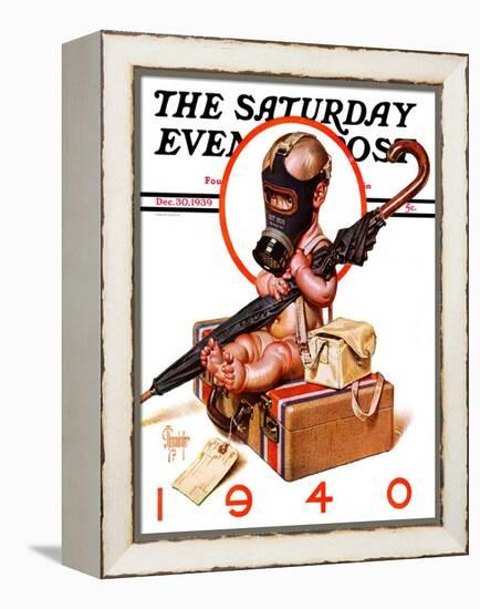 "Baby New Year Ready for War," Saturday Evening Post Cover, December 30, 1939-Joseph Christian Leyendecker-Framed Premier Image Canvas