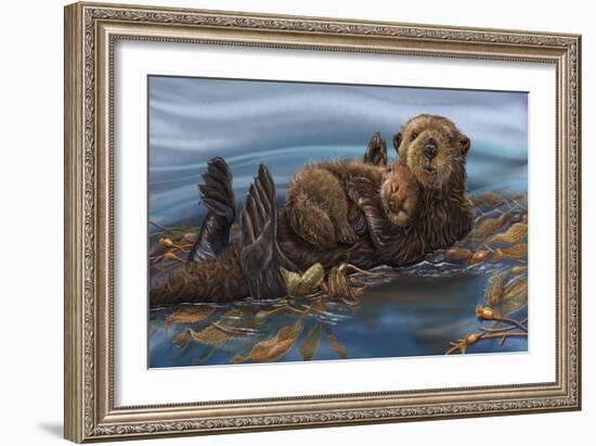 Baby On Board Spread 6 Sea Otter-Cathy Morrison Illustrates-Framed Giclee Print