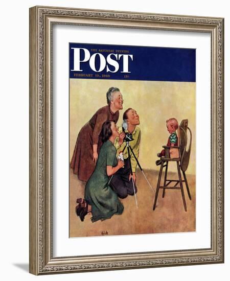 "Baby Picture," Saturday Evening Post Cover, February 19, 1949-Jack Welch-Framed Giclee Print