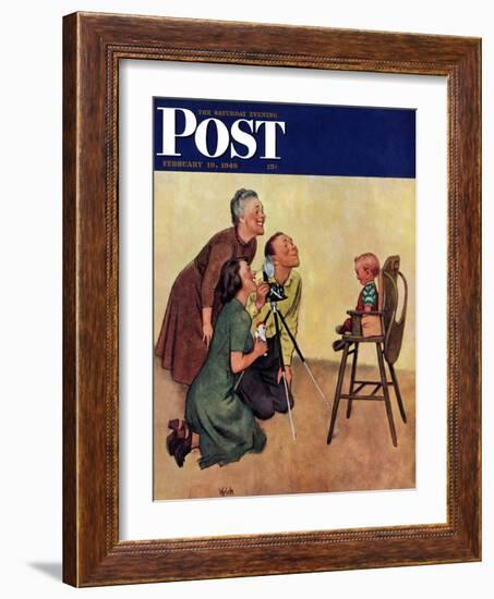 "Baby Picture," Saturday Evening Post Cover, February 19, 1949-Jack Welch-Framed Giclee Print