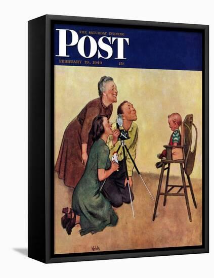 "Baby Picture," Saturday Evening Post Cover, February 19, 1949-Jack Welch-Framed Premier Image Canvas