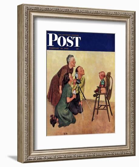 "Baby Picture," Saturday Evening Post Cover, February 19, 1949-Jack Welch-Framed Giclee Print