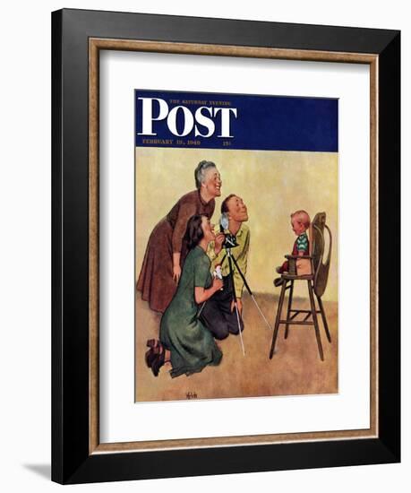 "Baby Picture," Saturday Evening Post Cover, February 19, 1949-Jack Welch-Framed Giclee Print