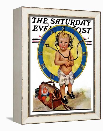"Baby Pilot," Saturday Evening Post Cover, January 28, 1928-Ellen Pyle-Framed Premier Image Canvas