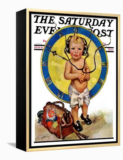 "Baby Pilot," Saturday Evening Post Cover, January 28, 1928-Ellen Pyle-Framed Premier Image Canvas