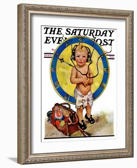 "Baby Pilot," Saturday Evening Post Cover, January 28, 1928-Ellen Pyle-Framed Giclee Print