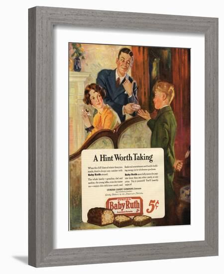 Baby Ruth, Chocolate Sweets, USA, 1927-null-Framed Giclee Print