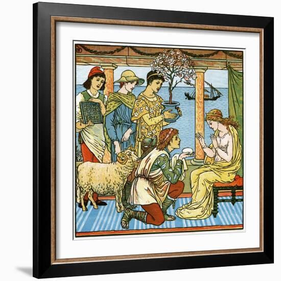 Baby's Bouquet - Old-Walter Crane-Framed Giclee Print