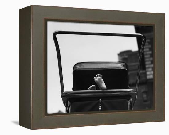 Baby's Feet Peeking out of Carriage-Bettmann-Framed Premier Image Canvas