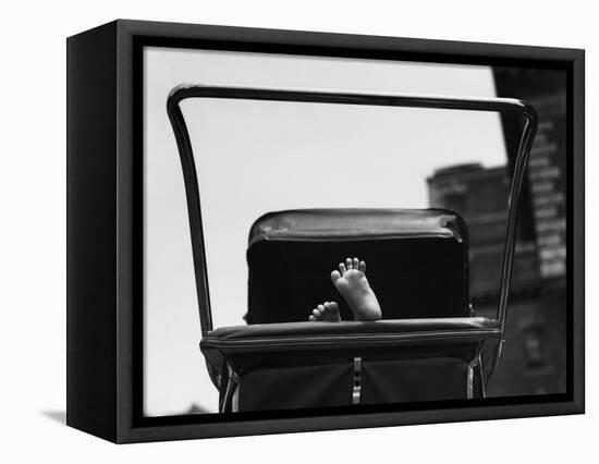 Baby's Feet Peeking out of Carriage-Bettmann-Framed Premier Image Canvas