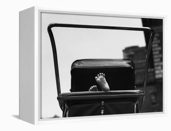 Baby's Feet Peeking out of Carriage-Bettmann-Framed Premier Image Canvas