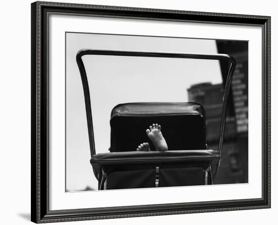 Baby's Feet Peeking out of Carriage-Bettmann-Framed Photographic Print