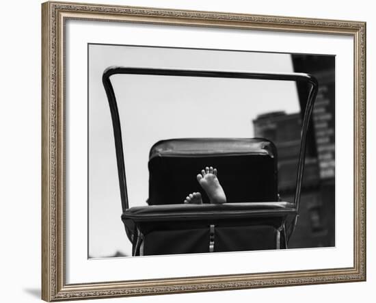 Baby's Feet Peeking out of Carriage-Bettmann-Framed Photographic Print