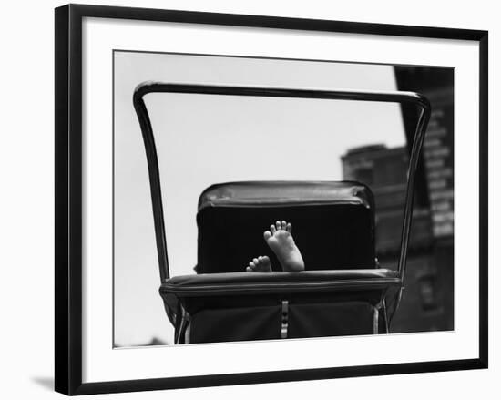 Baby's Feet Peeking out of Carriage-Bettmann-Framed Photographic Print