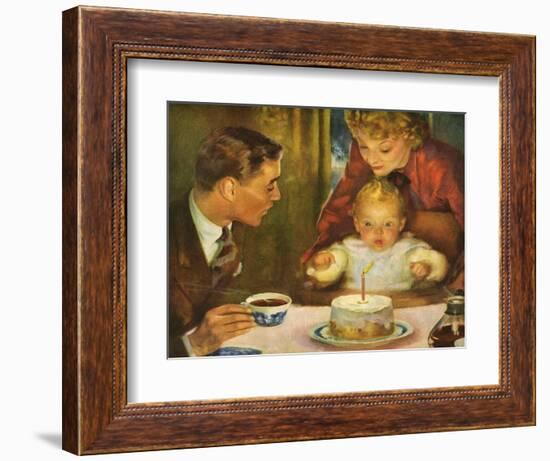 Baby's First Birthday, Magazine Advertisement , USA, 1950-null-Framed Giclee Print