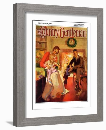 "Baby's First Christmas," Country Gentleman Cover, December 1, 1929-Haddon Sundblom-Framed Giclee Print