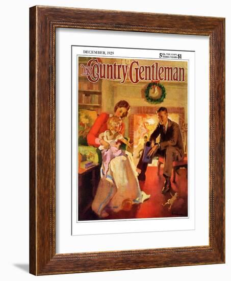 "Baby's First Christmas," Country Gentleman Cover, December 1, 1929-Haddon Sundblom-Framed Giclee Print