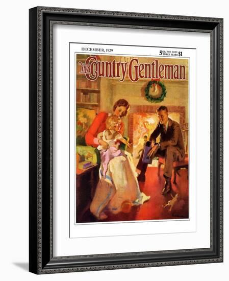 "Baby's First Christmas," Country Gentleman Cover, December 1, 1929-Haddon Sundblom-Framed Giclee Print