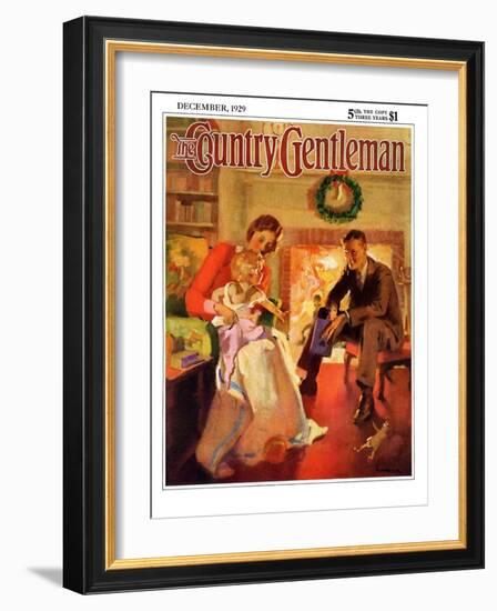 "Baby's First Christmas," Country Gentleman Cover, December 1, 1929-Haddon Sundblom-Framed Giclee Print