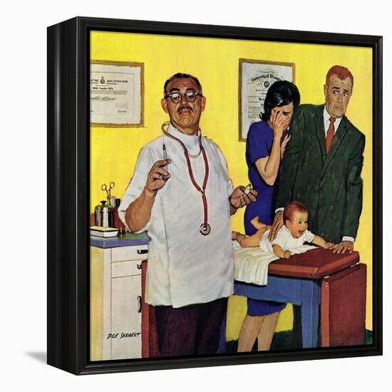 "Baby's First Shot," March 3, 1962-Richard Sargent-Framed Premier Image Canvas