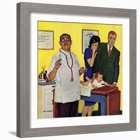 "Baby's First Shot," March 3, 1962-Richard Sargent-Framed Giclee Print