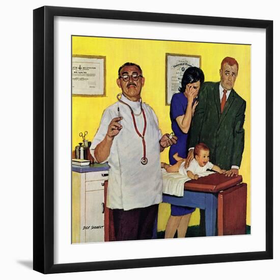 "Baby's First Shot," March 3, 1962-Richard Sargent-Framed Giclee Print