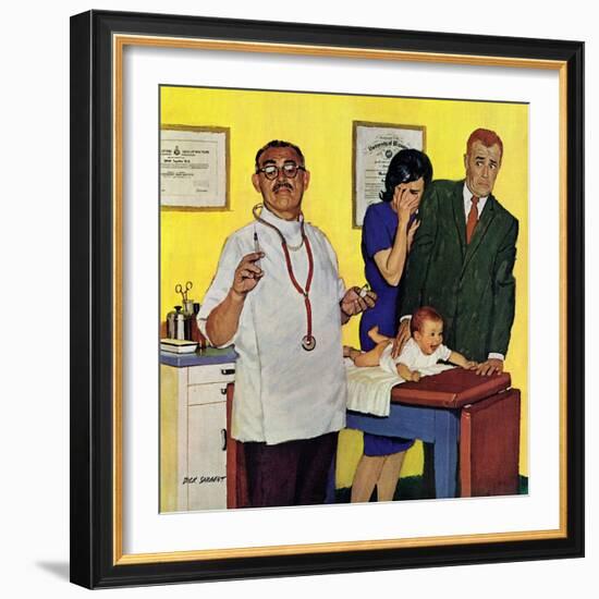 "Baby's First Shot," March 3, 1962-Richard Sargent-Framed Giclee Print