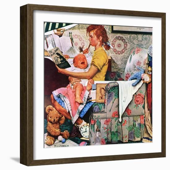 "Baby Sitter", November 8,1947-Norman Rockwell-Framed Giclee Print