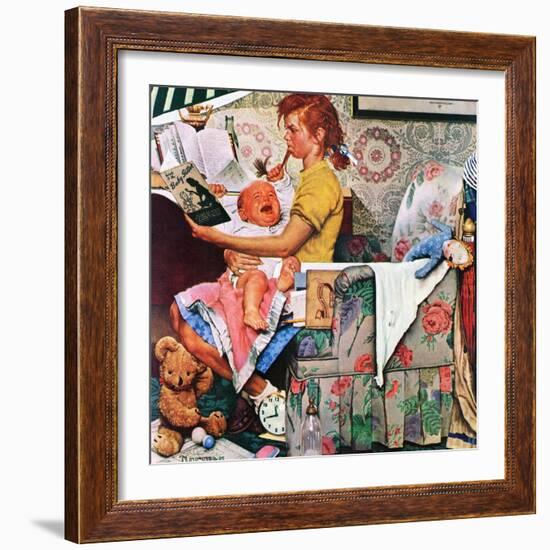 "Baby Sitter", November 8,1947-Norman Rockwell-Framed Giclee Print