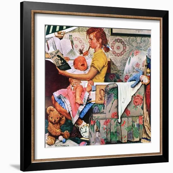 "Baby Sitter", November 8,1947-Norman Rockwell-Framed Giclee Print