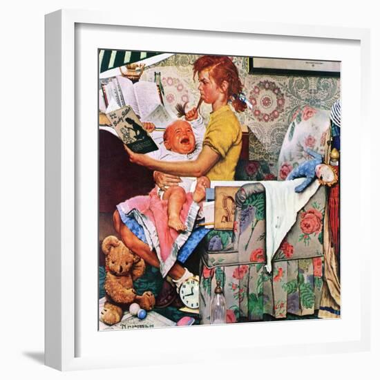 "Baby Sitter", November 8,1947-Norman Rockwell-Framed Giclee Print