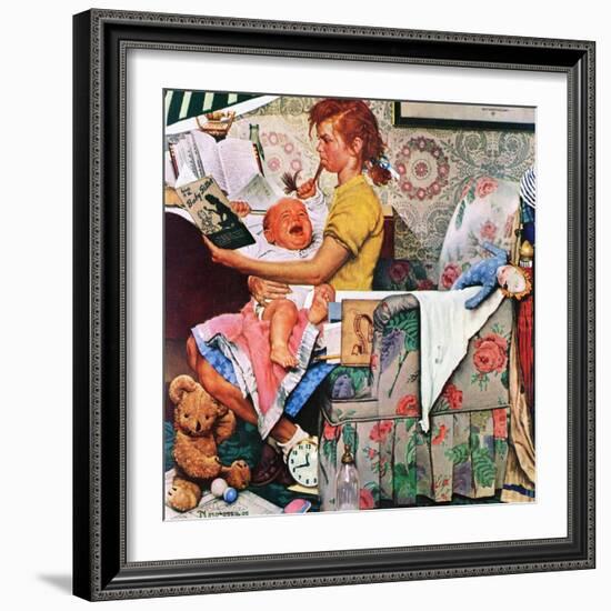 "Baby Sitter", November 8,1947-Norman Rockwell-Framed Giclee Print