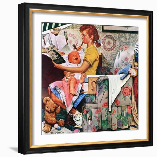 "Baby Sitter", November 8,1947-Norman Rockwell-Framed Giclee Print