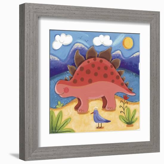 Baby Steggy The Stegosaurus-Sophie Harding-Framed Art Print