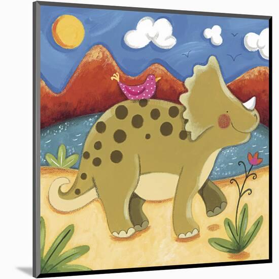 Baby Timmy The Triceratops-Sophie Harding-Mounted Art Print