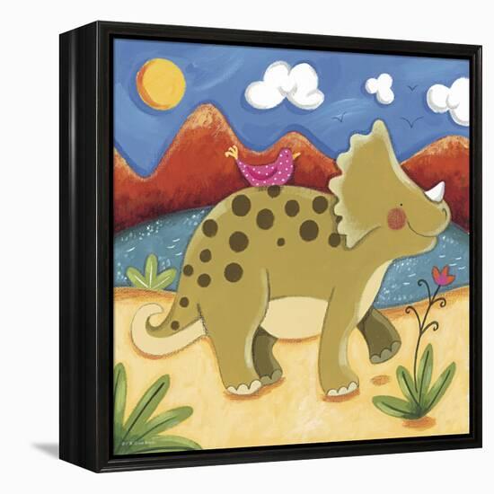 Baby Timmy The Triceratops-Sophie Harding-Framed Stretched Canvas