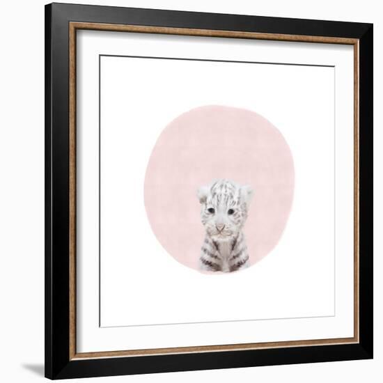 Baby White Tiger Pink-Leah Straatsma-Framed Art Print