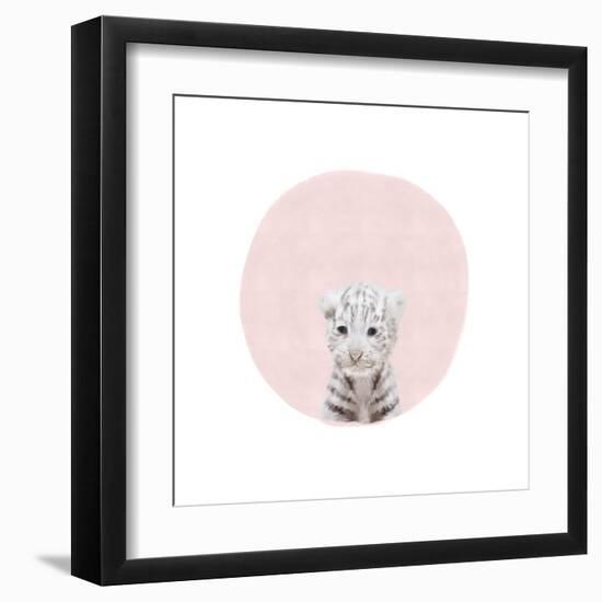 Baby White Tiger Pink-Leah Straatsma-Framed Art Print