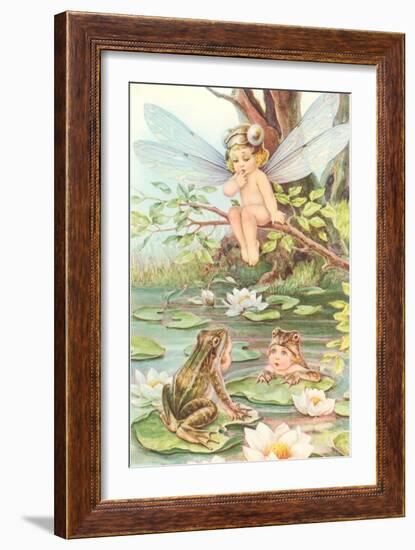 Baby with Dragonfly Wings and Frog Children--Framed Art Print