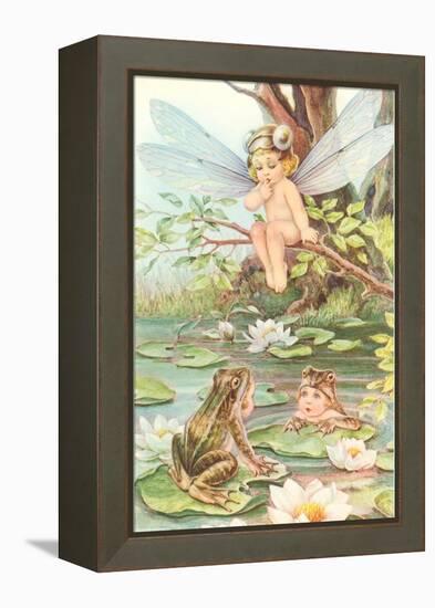 Baby with Dragonfly Wings and Frog Children-null-Framed Stretched Canvas