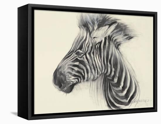 Baby Zebra, 2000-Odile Kidd-Framed Premier Image Canvas
