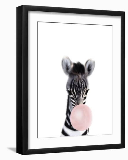 Baby Zebra Bubble Gum-Leah Straatsma-Framed Art Print