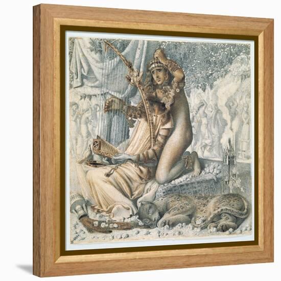 'Babylon Hath Been a Golden Cup', 1859 (Pen, Black & Brown Ink over Traces of Pencil on Paper)-Simeon Solomon-Framed Premier Image Canvas